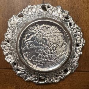 Arthur Court wine bottle coaster dish-silver